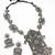 oxidized silver floral rectangular panel necklace set with large pendant and ghungroo earrings
