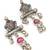 oxidized silver multicolour stone peacock pendant necklace set with ghungroo drop earrings