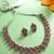 oxidized silver choker necklace set with red stone and stud earrings