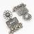 oxidized silver floral rectangular panel necklace set with large pendant and ghungroo earrings