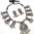 oxidized silver mandala ghungroo necklace set with coin pendant and matching earrings