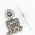 oxidized silver floral rectangular panel necklace set with large pendant and ghungroo earrings