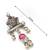 oxidized silver multicolour stone peacock pendant necklace set with ghungroo drop earrings
