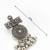 oxidized silver mandala ghungroo necklace set with coin pendant and matching earrings