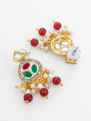 ruby pearl long necklace set 3