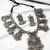 oxidized silver mandala ghungroo necklace set with coin pendant and matching earrings