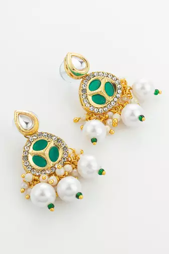 green bead kundan choker set