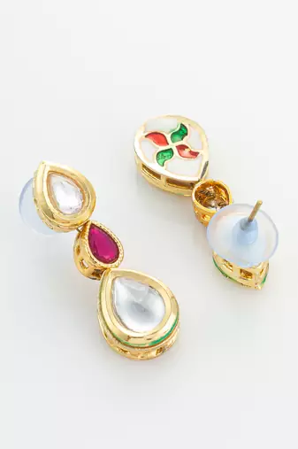 ruby kundan pendant necklace set