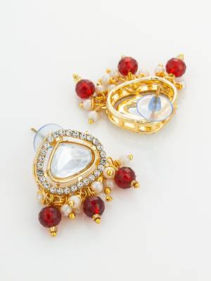 gold plated kundan long necklace set 4