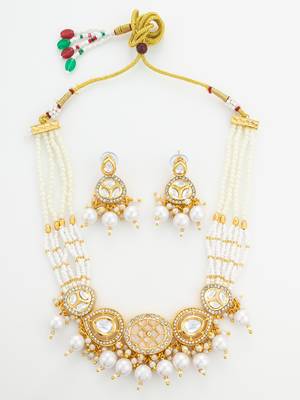 gold plated pearl choker set 2