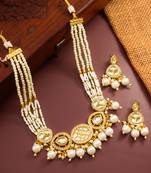 gold plated pearl choker set
