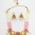 gold plated pink pearl choker set