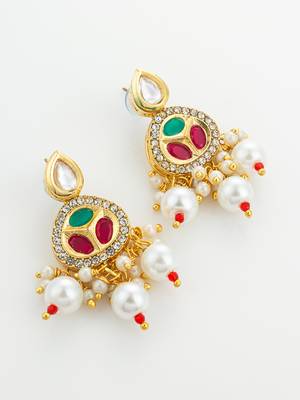 gold plated red green choker set 3