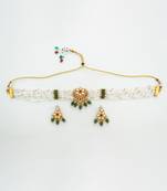 gold plated pearl choker set