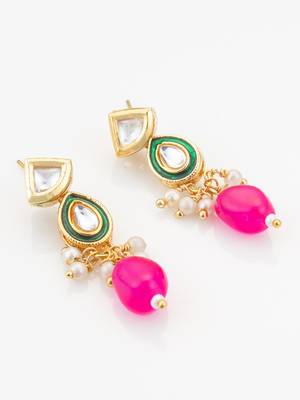 green beaded kundan necklace set 3