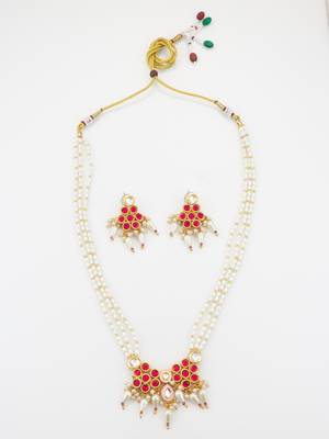 gold plated kundan necklace set 2