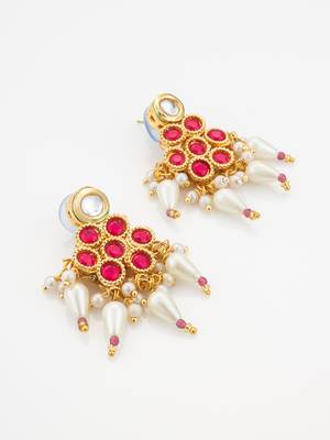 gold plated kundan necklace set 3