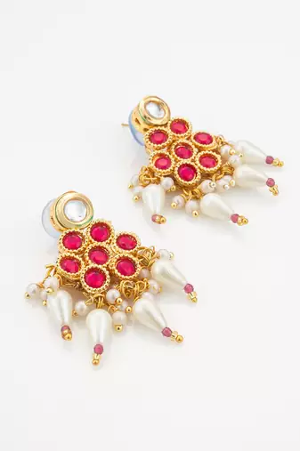 gold plated kundan necklace set