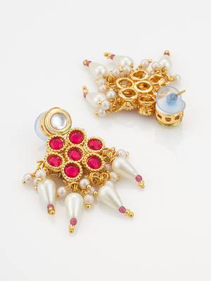 gold plated kundan necklace set 4