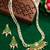 gold plated green kundan necklace set