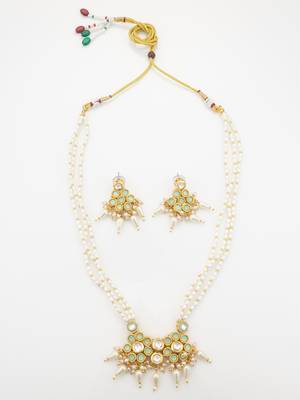 mint green kundan necklace set 1