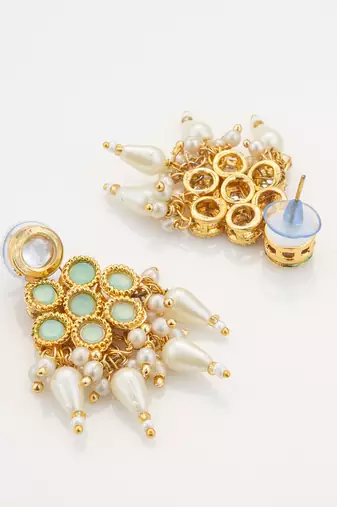 mint green kundan necklace set