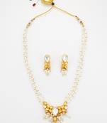gold plated pearl layered necklace set