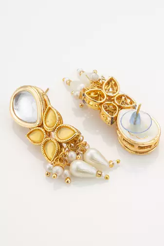 gold plated pearl layered necklace set