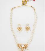 white beaded kundan necklace set