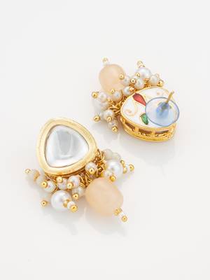 peach kundan necklace set 3