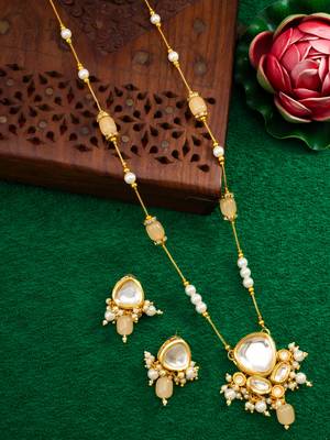 peach kundan necklace set 5