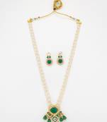 green white traditional necklace set