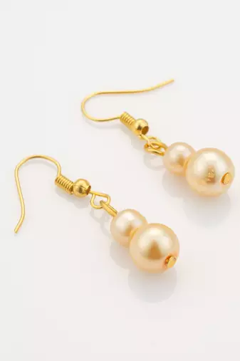 gold plated pearl necklace set