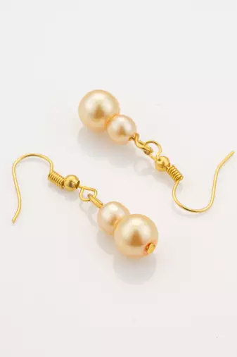 gold plated pearl necklace set