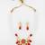 gold plated red white necklace set