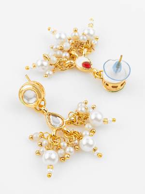 gold plated pearl kundan set 3