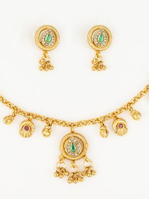 gold plated teardrop necklace set 5
