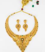 gold plated temple necklace set