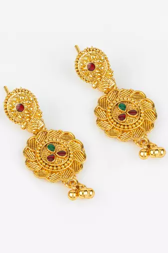 gold plated temple necklace set