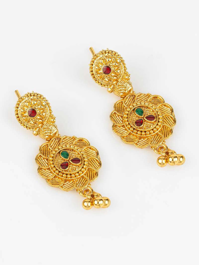 gold plated temple necklace set
