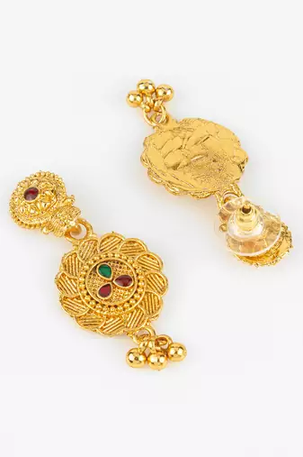 gold plated temple necklace set