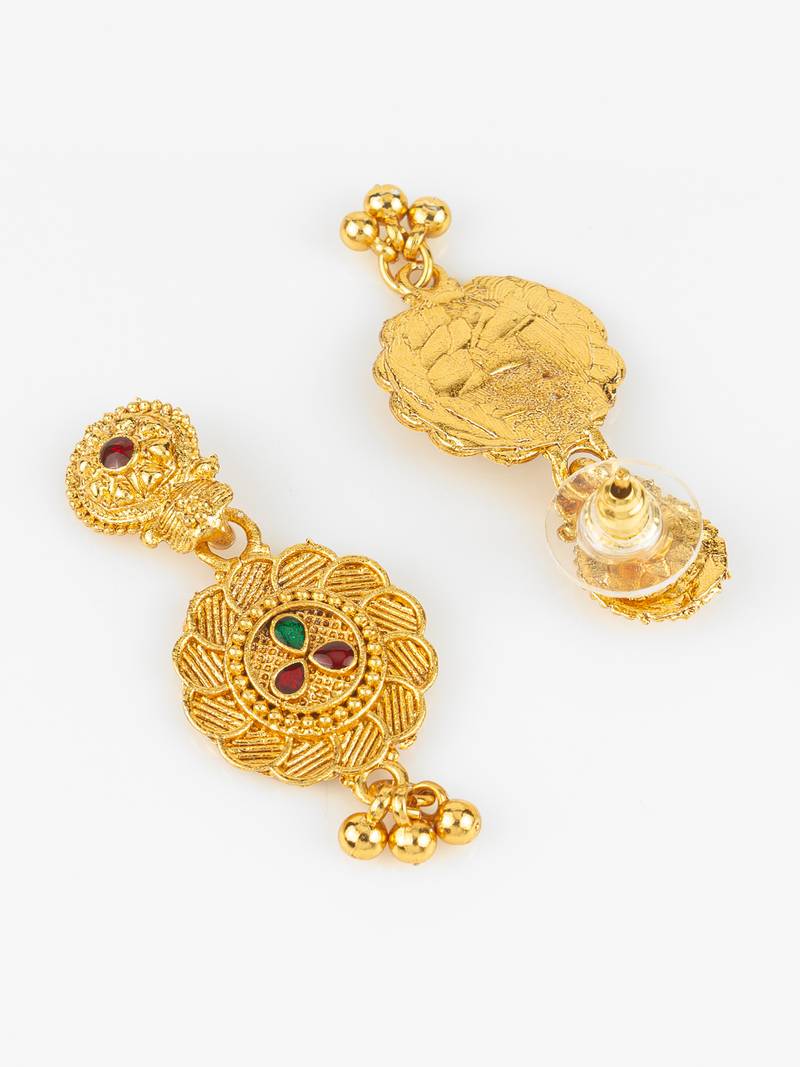 gold plated temple necklace set