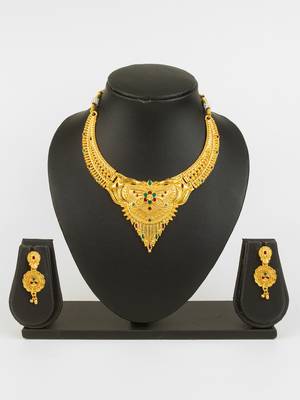gold plated temple necklace set 5