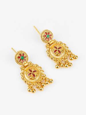 gold plated temple necklace set 3