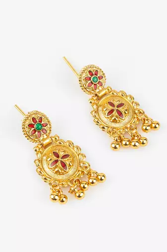 gold plated temple necklace set