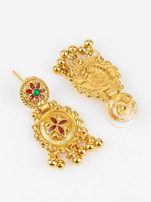 gold plated temple necklace set 4