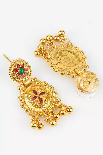 gold plated temple necklace set