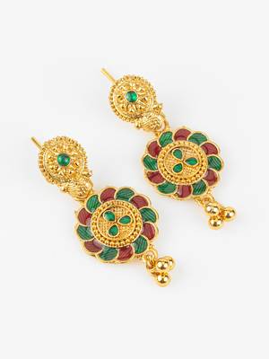 gold plated temple necklace set 3
