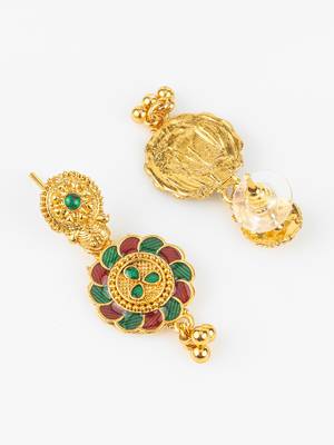 gold plated temple necklace set 4