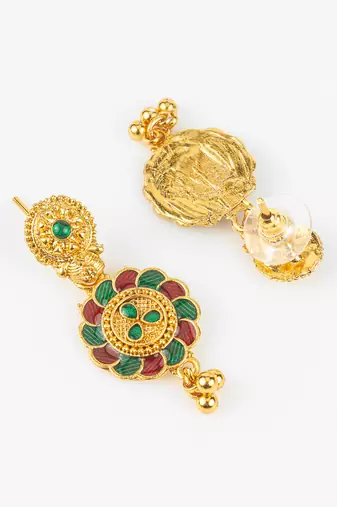 gold plated temple necklace set